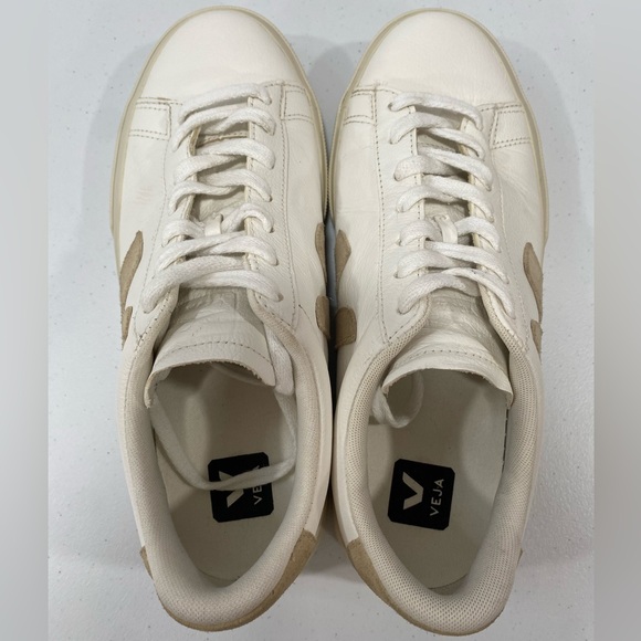 Veja Campo Leather White Cream Khaki Almond Casual Sneakers W10 M8 EU 41 - Picture 11 of 16